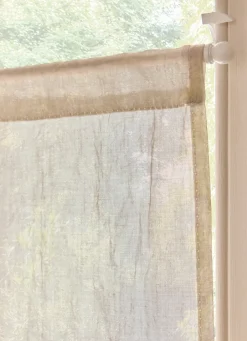 Bouchara VITRAGE DROIT TAMISANT EFFET FROISSÉ PASSE-TRINGLE BEIGE