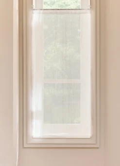 Sale Bouchara VITRAGE DROIT TAMISANT EFFET FROISSÉ PASSE-TRINGLE BLANC