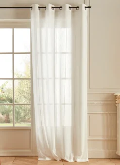 Discount Bouchara VOILAGE À RAYURES VERTICALES EN RELIEF ÉCRU