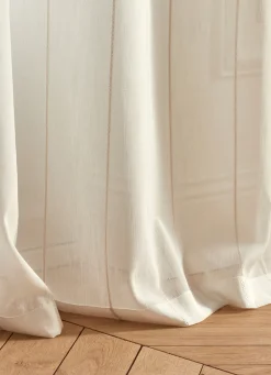 Discount Bouchara VOILAGE À RAYURES VERTICALES EN RELIEF ÉCRU