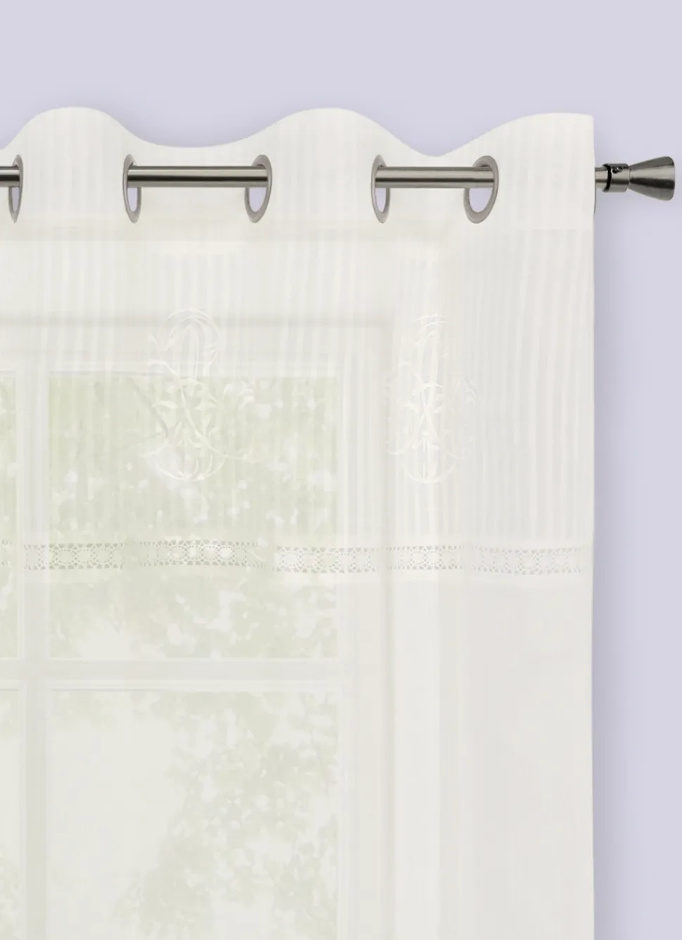 Bouchara VOILAGE AJOURÉ ET BRODÉ IVOIRE