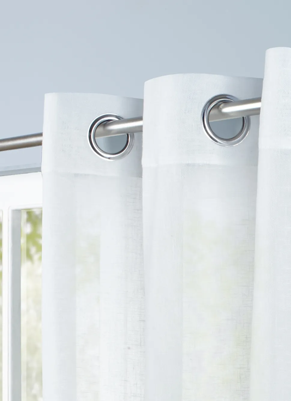 Bouchara VOILAGE EFFET LIN UNI BLANC