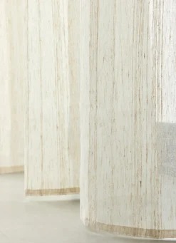 New Bouchara VOILAGE EFFET MOUCHETÉ ET RAYURES FINES NATUREL