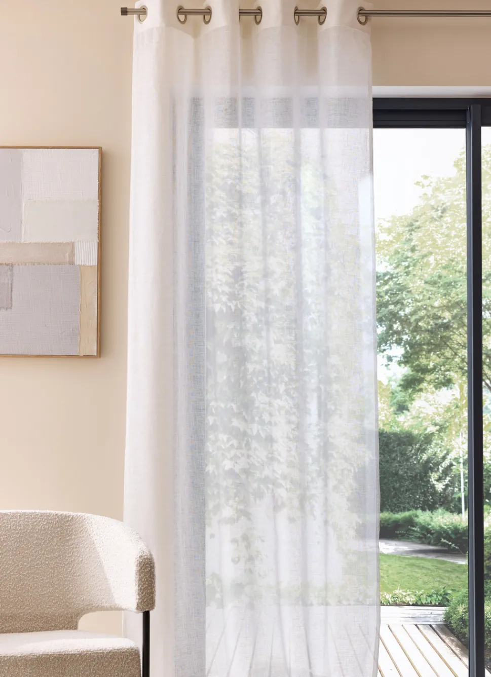 Bouchara VOILAGE EN LIN LÉGER BLANC