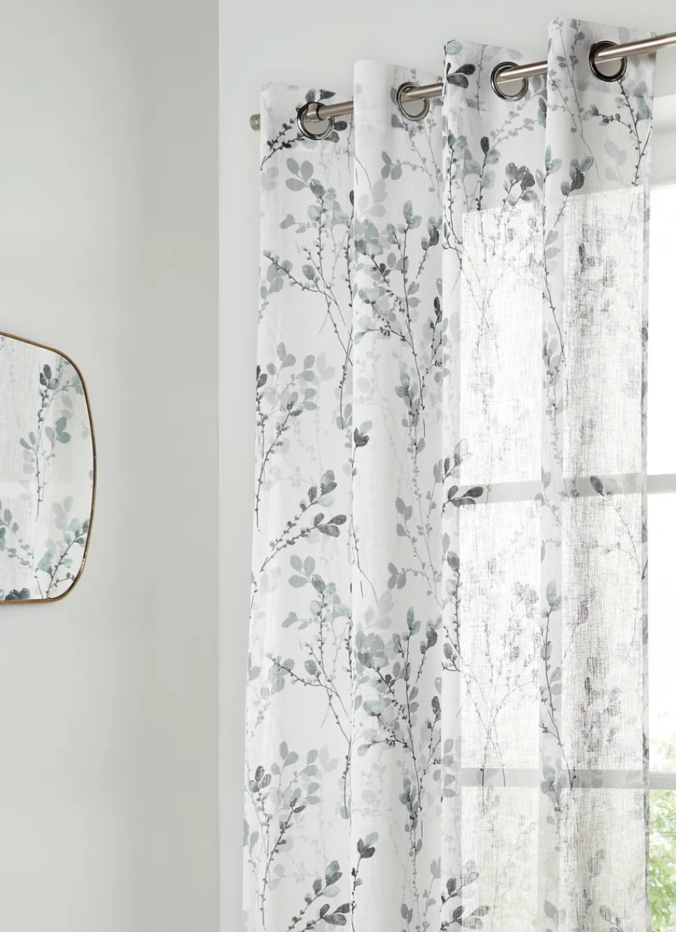 Hot Bouchara VOILAGE IMPRIMÉ FEUILLAGE AQUARELLÉ BLANC