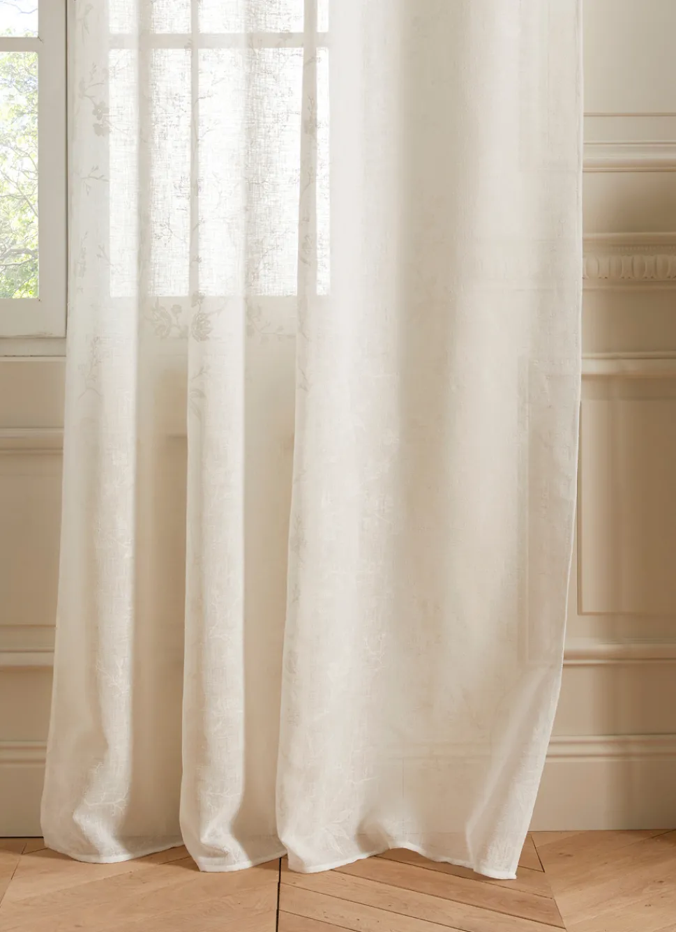 Online Bouchara VOILAGE IMPRIMÉ FLORAL ÉCRU