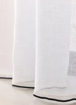 Sale Bouchara VOILAGE LÉGER EN LIN AVEC BOURDON NOIR BLANC