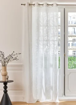 Sale Bouchara VOILAGE MOTIF VÉGÉTAL JACQUARD TON SUR TON BLANC