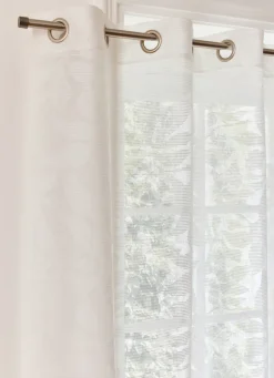 Sale Bouchara VOILAGE MOTIF VÉGÉTAL JACQUARD TON SUR TON BLANC