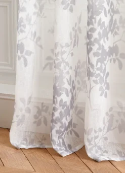 Clearance Bouchara VOILAGE TAMISANT MOTIF VÉGÉTAL BLANC